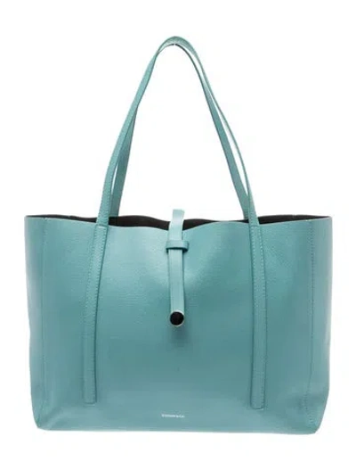 Pre-owned Tiffany & Co Leather Tote In Blue