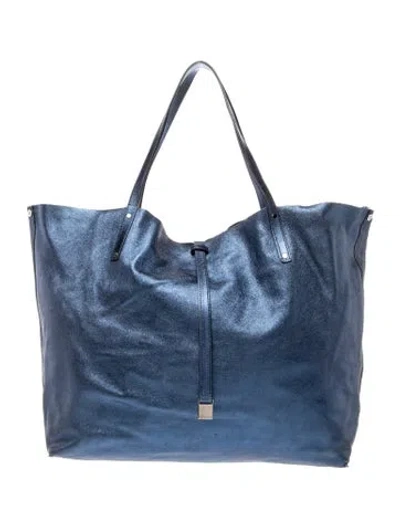 Pre-owned Tiffany & Co Leather Tote In Blue