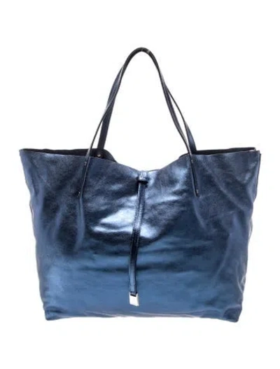 Pre-owned Tiffany & Co Leather Tote In Blue/metallic