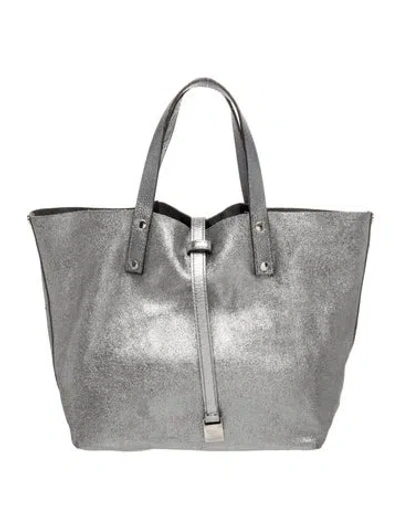 Pre-owned Tiffany & Co Leather Tote In Grey