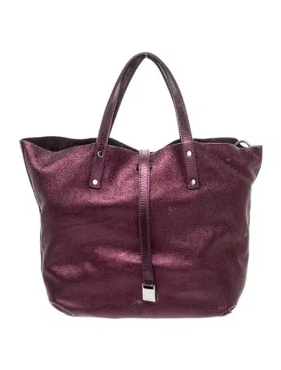 Pre-owned Tiffany & Co Leather Tote In Purple