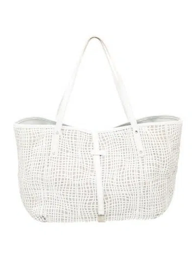 Pre-owned Tiffany & Co Leather Tote In White