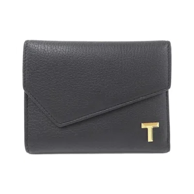 Pre-owned Tiffany & Co Leather Wallet (tri-fold) () In Black