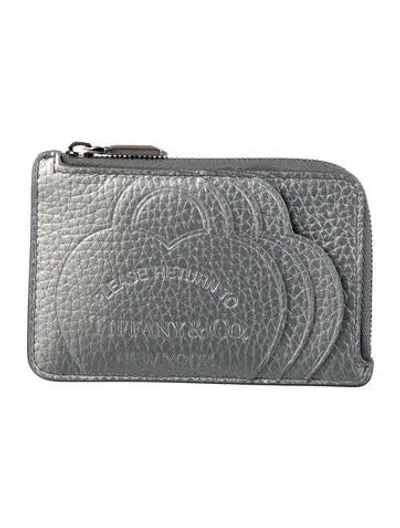 Pre-owned Tiffany & Co Leather Wallet W/ Tags In Silver