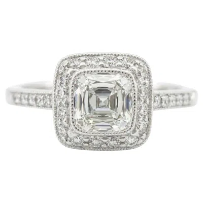 Pre-owned Tiffany & Co . Legacy Cushion Cut Diamond Halo Engagement Ring 1.45 Carat In Multiple