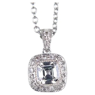 Pre-owned Tiffany & Co Legacy Platinum Cushion Diamond Halo Pendant Necklace 0.40 Carat In Multiple