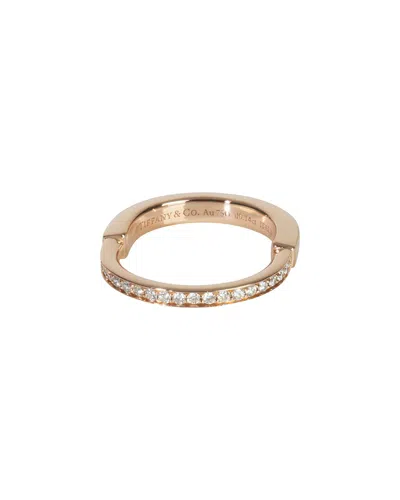 Tiffany & Co . Lock 18k Rose Gold 0.14 Ct. Tw. Diamond Ring (authentic Pre-  Loved)
