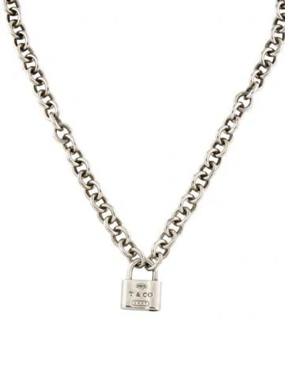 Pre-owned Tiffany & Co Lock Pendant Necklace, 16.5" In Multi