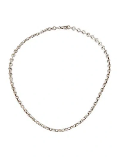 Pre-owned Tiffany & Co Long & Short Link Chain Necklace, 18" In Multi