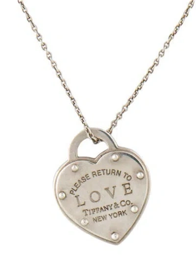 Pre-owned Tiffany & Co Love Heart Tag Pendant Necklace, 20" In Multi