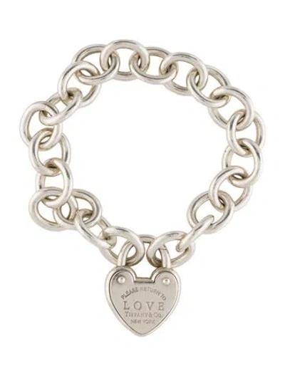 Pre-owned Tiffany & Co Love Lock Charm Bracelet, 6.5" In Multi