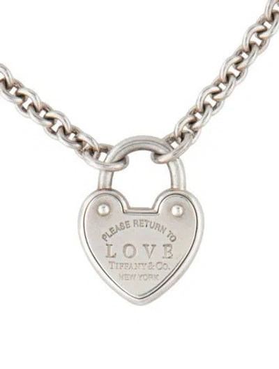 Pre-owned Tiffany & Co Love Lock Pendant Necklace, 18" In Multi
