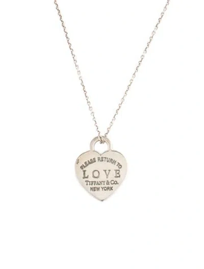 Pre-owned Tiffany & Co Love Tiffany Blue® Heart Tag Pendant Necklace, 18" In Multi