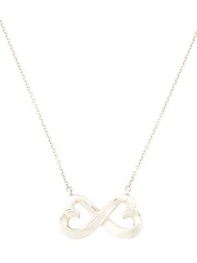 Pre-owned Tiffany & Co Loving Heart Infinity Pendant Necklace, 17" In Multi