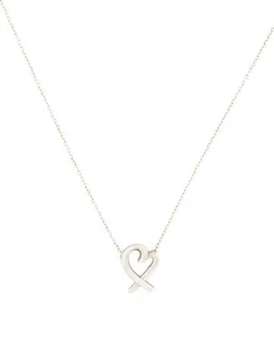 Pre-owned Tiffany & Co Loving Heart Pendant Necklace, 16" In Multi
