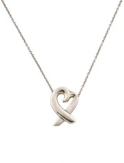 Pre-owned Tiffany & Co Loving Heart Pendant Necklace, 16" In Multi