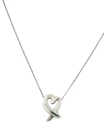 Pre-owned Tiffany & Co Loving Heart Pendant Necklace, 16" In Multi