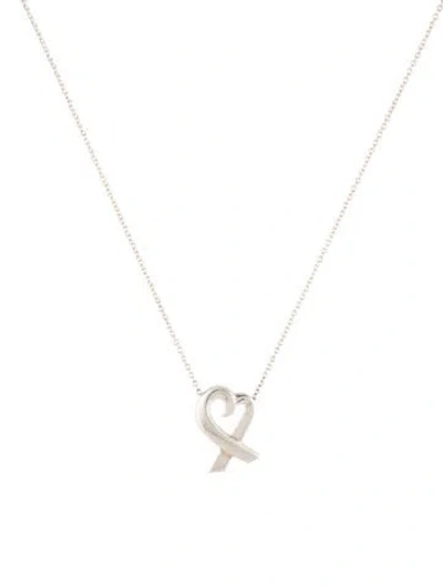Pre-owned Tiffany & Co Loving Heart Pendant Necklace, 16" In Multi
