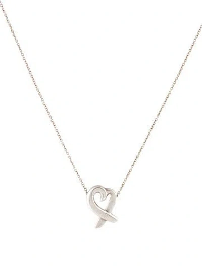 Pre-owned Tiffany & Co Loving Heart Pendant Necklace, 16.25" In Multi