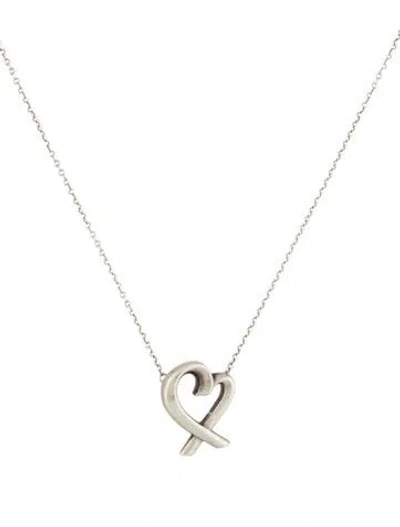 Pre-owned Tiffany & Co Loving Heart Pendant Necklace, 16.25" In Multi
