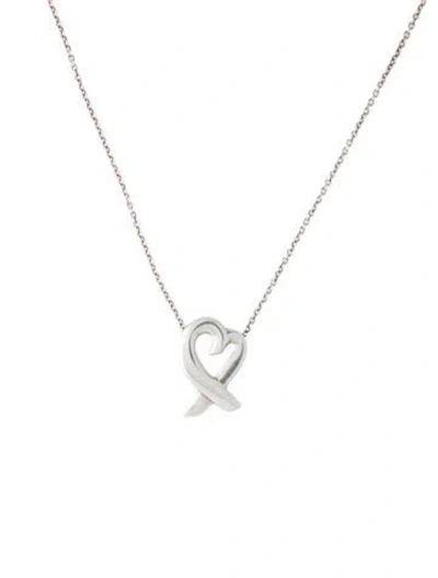 Pre-owned Tiffany & Co Loving Heart Pendant Necklace, 16.25" In Multi
