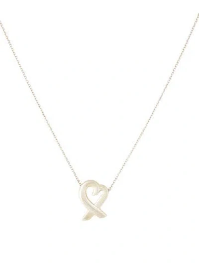 Pre-owned Tiffany & Co Loving Heart Pendant Necklace, 16.5" In Multi