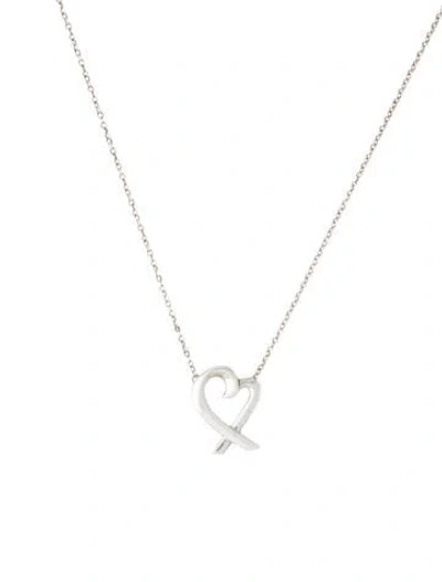 Pre-owned Tiffany & Co Loving Heart Pendant Necklace, 16.75" In Multi
