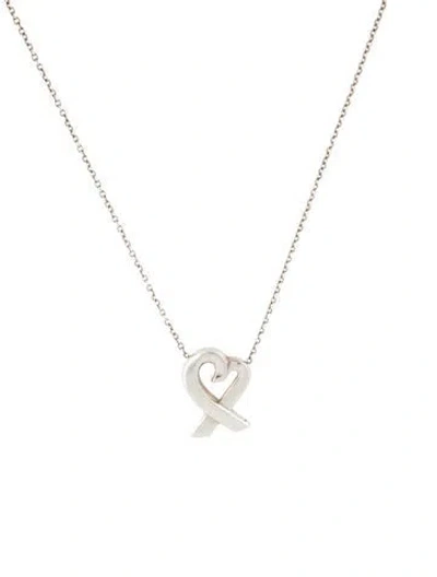 Pre-owned Tiffany & Co Loving Heart Pendant Necklace, 17" In Multi