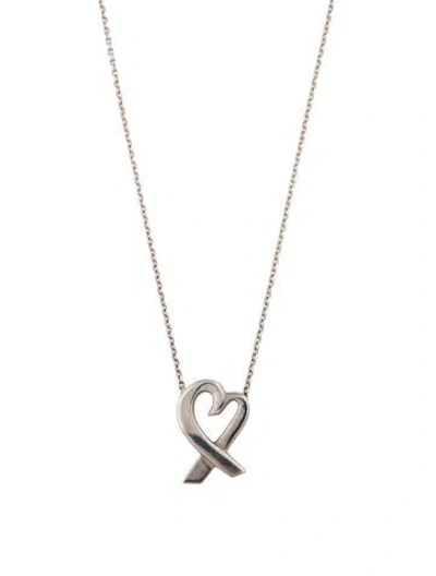 Pre-owned Tiffany & Co Loving Heart Pendant Necklace, 17" In Multi