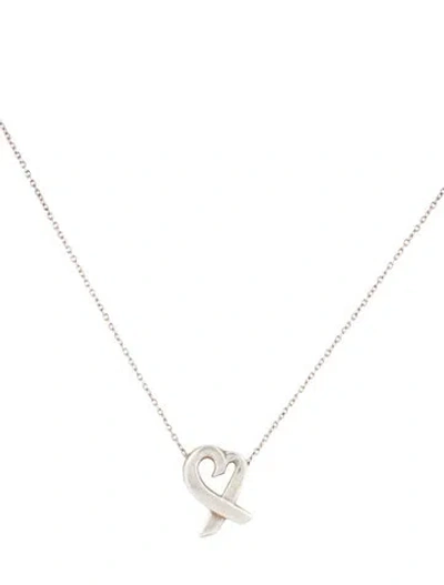 Pre-owned Tiffany & Co Loving Heart Pendant Necklace, 18.5" In Multi
