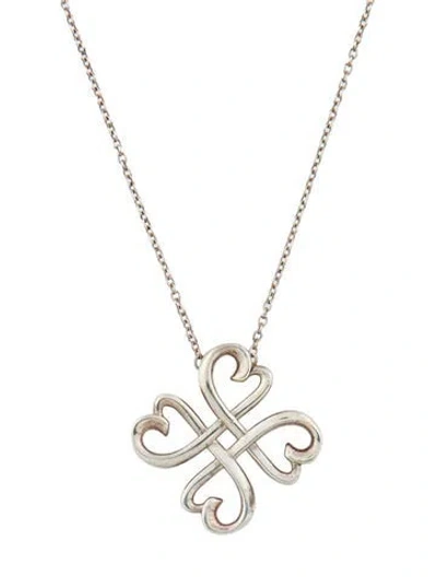 Pre-owned Tiffany & Co Loving Heart Pendant Necklace, 19" In Multi