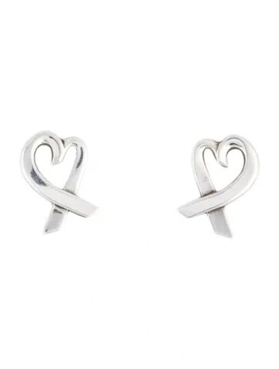 Pre-owned Tiffany & Co Loving Heart Stud Earrings In Multi