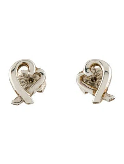 Pre-owned Tiffany & Co Loving Heart Stud Earrings In Multi