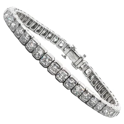 Pre-owned Tiffany & Co . Lucida Diamond Straight Line Bracelet In Platinum In Multi