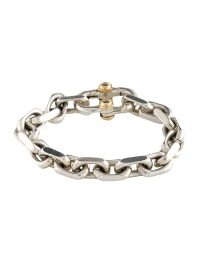 Pre-owned Tiffany & Co Makers Wide Chain Link Bracelet, 5.75" In Multi