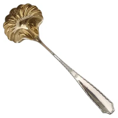 Pre-owned Tiffany & Co Marquis Sterling Silver Gold Wash Bowl Ladle 7" #22621 In Multi