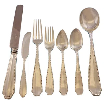 Pre-owned Tiffany & Co Marquise By  Sterling Silver Flatware Set For 12 Service 89 Pieces In Brown