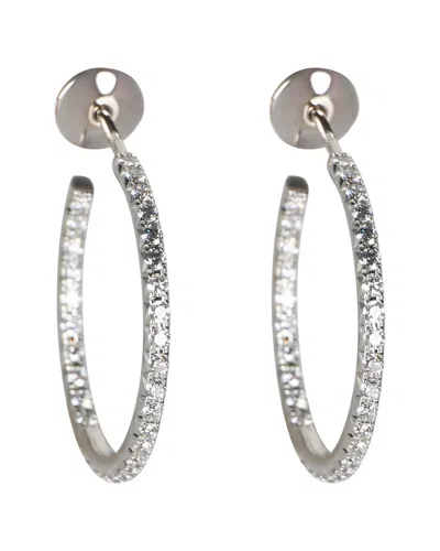 Pre-owned Tiffany & Co . Medium Model Metro Hoop 0.50 Ct. Tw. Diamond Earrings (authentic  Pre-loved)