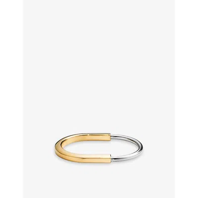Tiffany & Co Mens Yellow Gold Lock 18ct Yellow And White-gold Bangle Bracelet