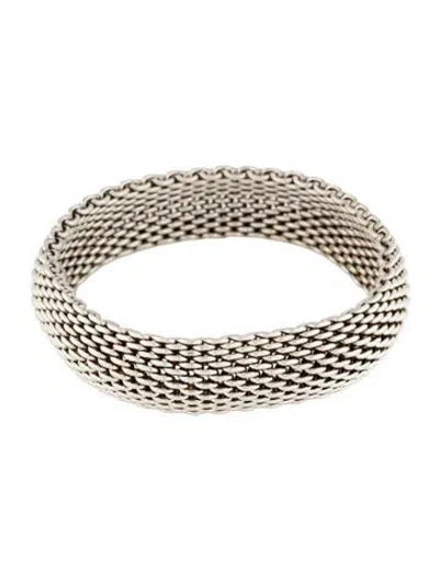 Pre-owned Tiffany & Co Mesh Bangle Bracelet, 7.25" In Multi