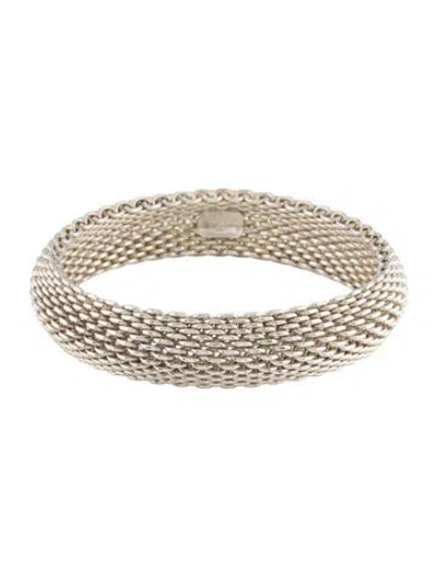 Pre-owned Tiffany & Co Mesh Bangle Bracelet, 7.5" In Multi