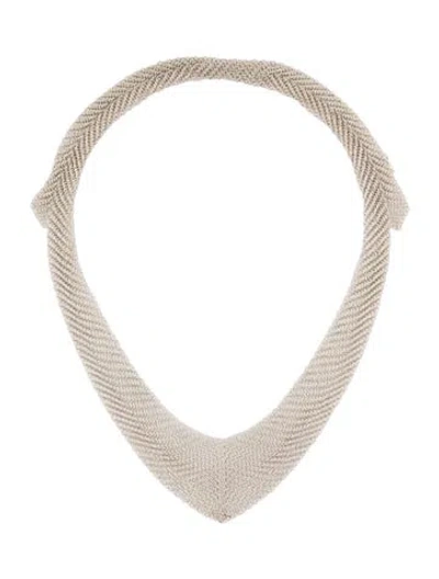 Pre-owned Tiffany & Co Mesh Bib Necklace, 27" In Multi