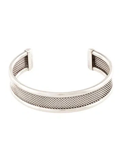 Pre-owned Tiffany & Co Mesh Cuff Bracelet, 6.75" In Multi
