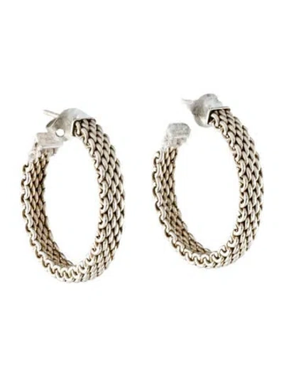Pre-owned Tiffany & Co Mesh Hoop Earrings In Multi