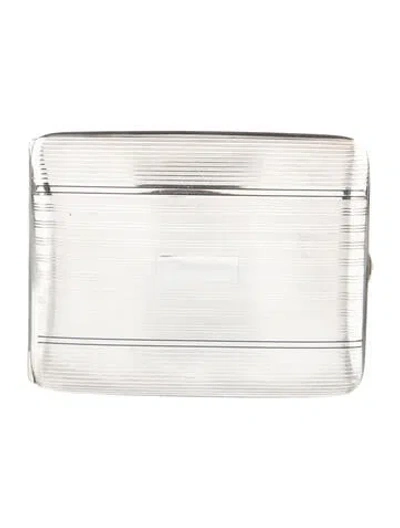 Pre-owned Tiffany & Co Metal Striped Wallet In Silver