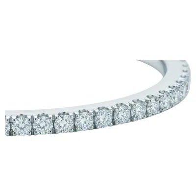 Pre-owned Tiffany & Co . Metro 18k White Gold Diamond Bangle Bracelet