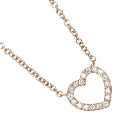 Pre-owned Tiffany & Co . Metro Heart Pendant Necklace 18k Rose Gold And Diamonds Gold Rose_gold Necklace Jewelr
