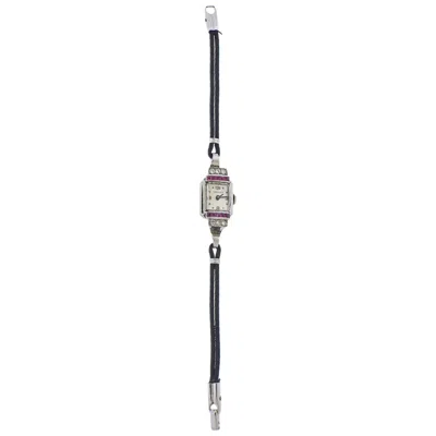 Pre-owned Tiffany & Co . Midcentury Diamond Ruby Gold Ladies Watch In Multi