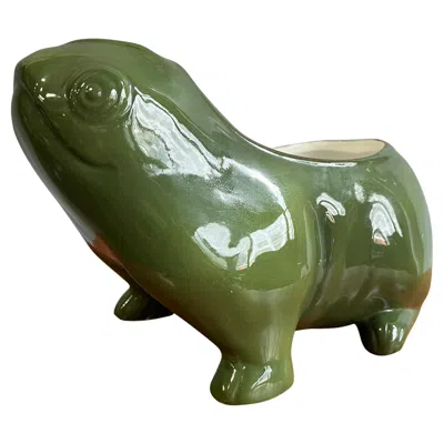 Pre-owned Tiffany & Co Midcentury Green Flower Planter Made In Italy For Tiffany