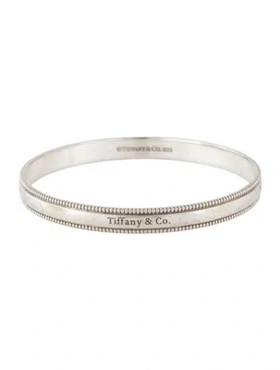 Pre-owned Tiffany & Co Milgrain Bangle, 7.75" In Multicolor